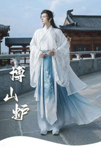 Original Chinese Floral Clouds Hanfu Dress Men Women Traditiional Weijin Period Gradient Costume Niche Fairy Cosplay Clothing