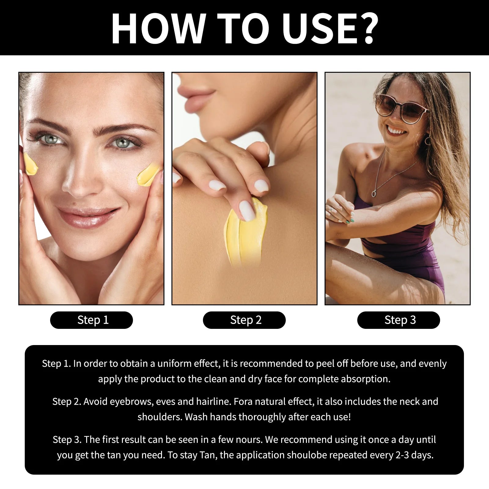 Tanning Cream with Suntan Protection，Long Lasting Bronzer for Face & Body, Nourishing Formula Creates Natural Blackening Effect.
