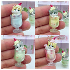 In Stock New Mofusand Cat Pudding Cold Drink Pendant Mini Figures Blind Box Anime Figures Ornaments Dolls Birthda Xmas Gifts Toy