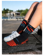 AONIJIE E4846 Sports Long Five-finger Socks Warm and Breathable Terry Socks Suitable for Mountaineering and Cross-country Hiking
