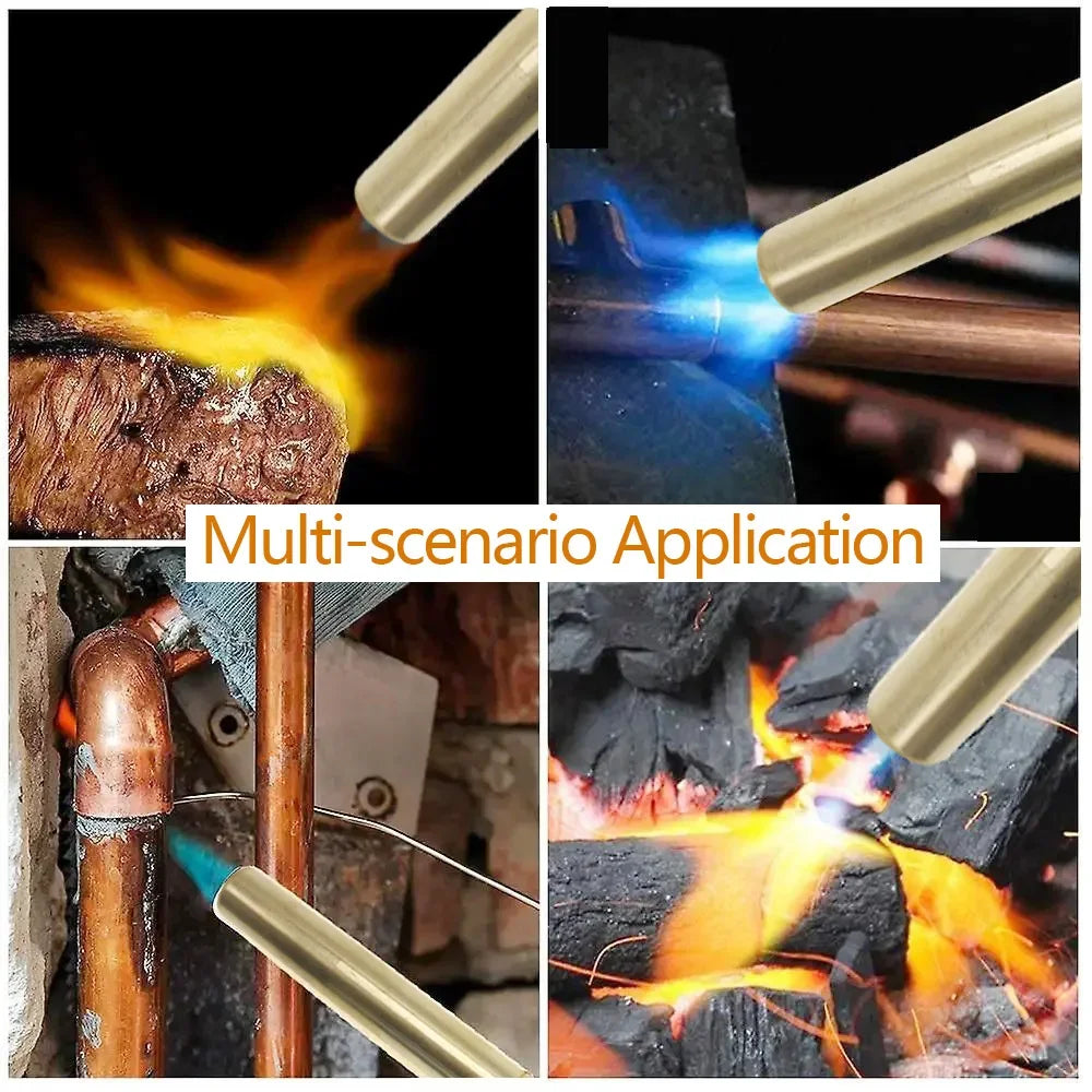1PC Portable Outdoor Camping BBQ Heat Gun Butane Burner Welding Gas Torch Flame Gun Brazing Flamethrower for Soldering