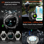 GPS Smart Watch for Men 2G ROM GPS Offline Maps Waterproof Swim Hiking Fitness Tracker Sleep SpO2 Rugged Durable Smartwatch GPS