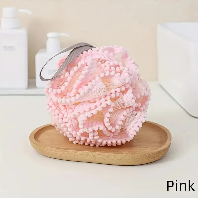Soft Mesh Bath Sponge Balls Skin Cleaning Brush Shower Puff Body Cleaner Exfoliating Scrubbers Bath Flower Bathing Accessories