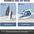 BRIEFNESS 2400W Steam Iron Handheld Iron Adjustable Thermostat Control Ironing Clothes Portable Ironing Tool