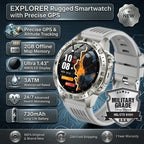 GPS Smart Watch for Men 2G ROM GPS Offline Maps Waterproof Swim Hiking Fitness Tracker Sleep SpO2 Rugged Durable Smartwatch GPS
