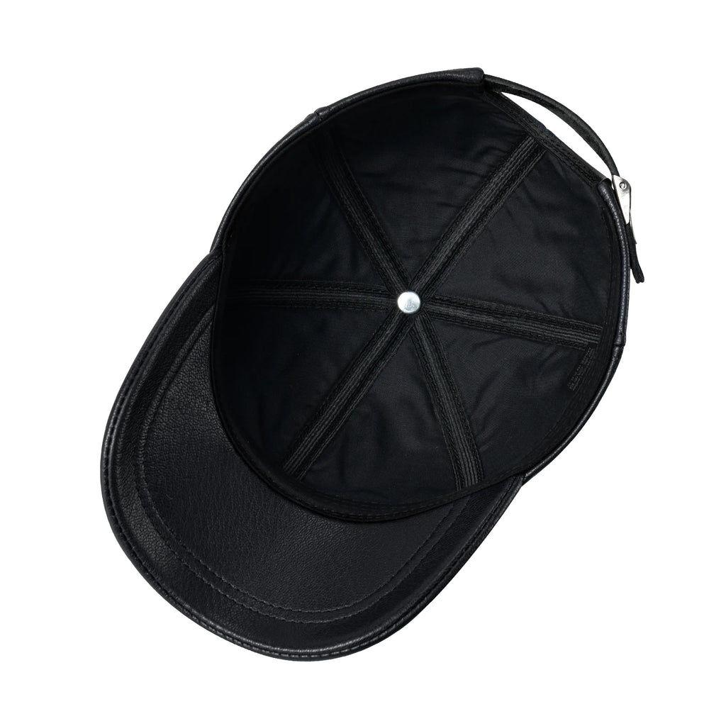 FEINION Men's Adjustable Baseball Cap Winter Driving Hunting Fishing Hat Genuine Leather Ivy Fashion Beret Flat Cap.