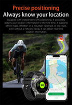 GPS Sports Smartwatch Men Women Swim Waterproof Fitness Tracker 2GB Memory Offline Maps  SpO2 Rugged Outdoor Smartwatch for Men