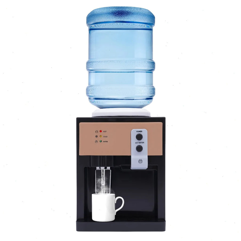 Water Dispenser, Water Cooler, Table Top Hot &Cold Temperature Control Fast Heating Cooling for 3.5/5/10/18.9L Bottles, 220V