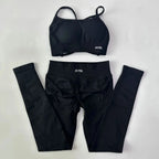 AYBL Yoga Set Seamless Yoga Set 2 Pieces Women Workout Set Scrunch Leggings Backless Sports Bra Fitness Top Gym Pants Clothes
