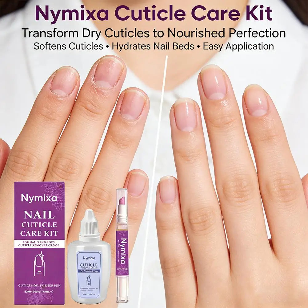 1/2set Nail Cuticle Care Kit,Nail Soften Oil Cuticle Remover for Gel Overgrown Cuticles Soften Eliminating Exfoliant for Nails