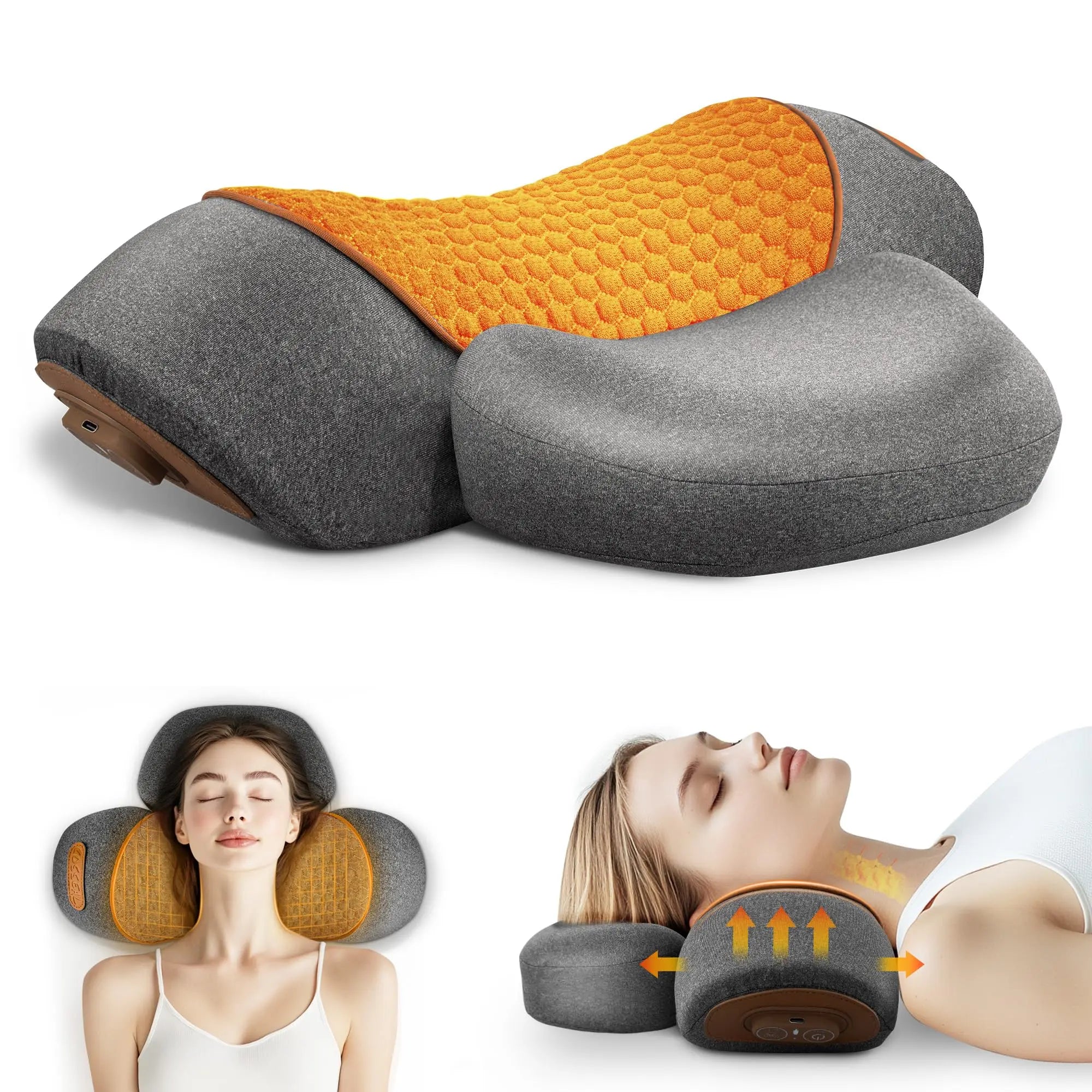 Electric Neck Massager Cervical Pillow Hot Compress Neck Stretch Heating Vibration Neck Shoulder Massage Pillow Back Traction Main image