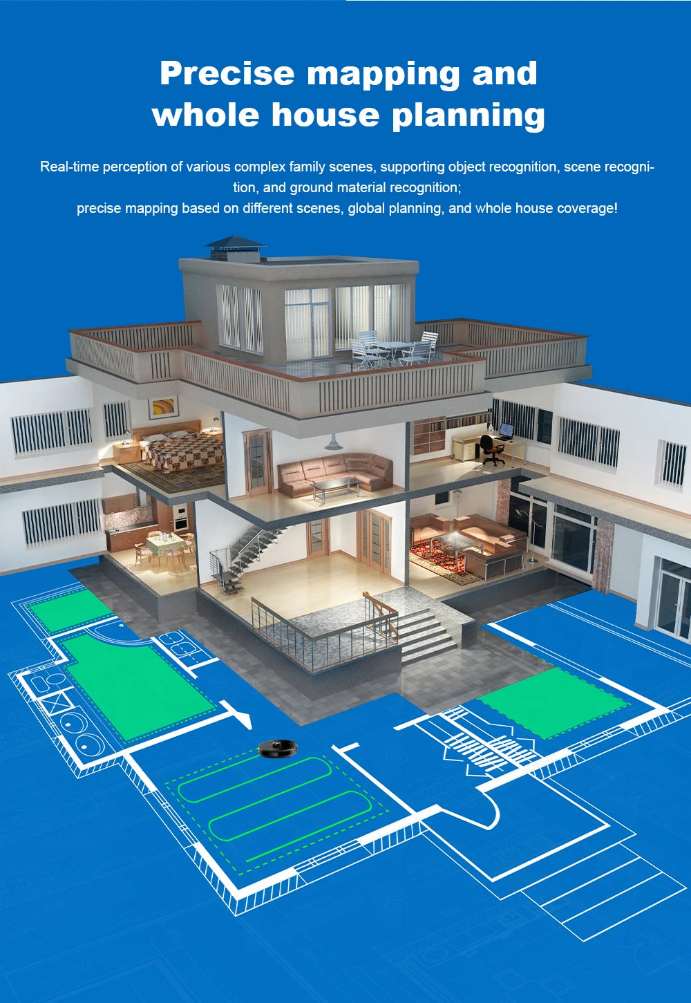 Liectroux / LILIN X6 Robot Vacuum Cleaner,Laser System,Wet Dry Mopping,6500Pa, Multi-Floor Map,Zone Cleaning,APP Restricted Area