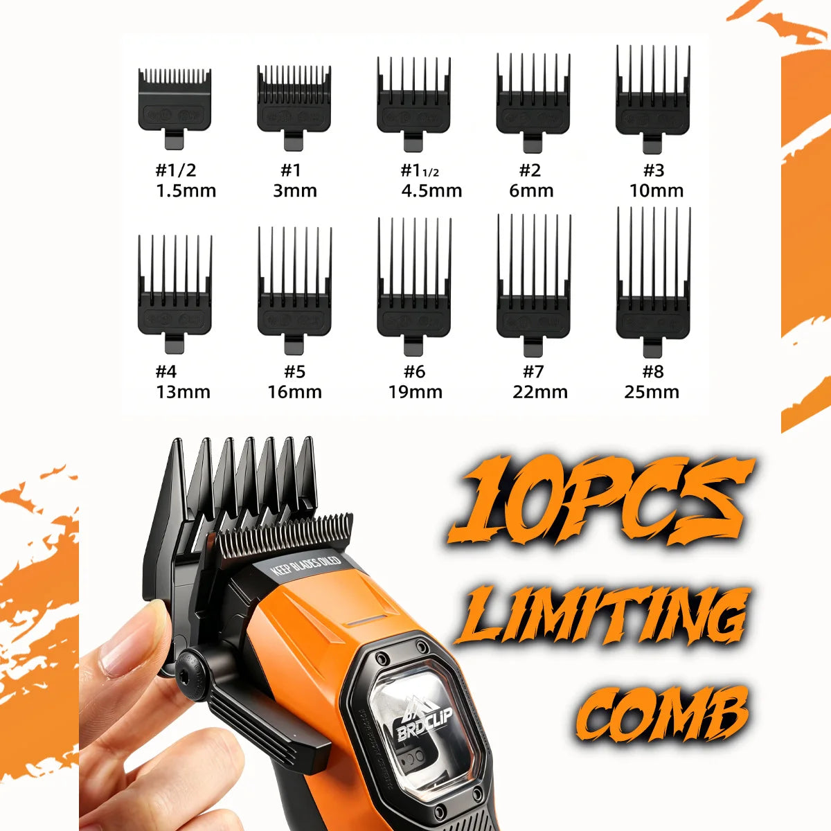 New Professional BRDCLIP Salon Barber Kit vector motor Hair Clipper 7800-13000RPM Trimmer 8000-13000RPM Metal body 2603 Shaver