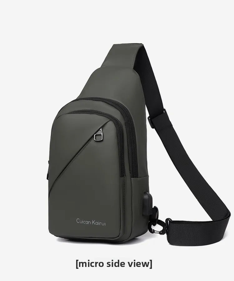 Men's Fashionable Casual Chest Bag Outdoor Cycling Waterproof Durable Sports Backpack Trendy Versatile Portable Crossbody Bag