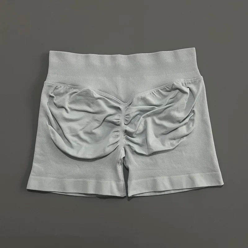 HISTELLO Impacts Shorts 4.5" Women Fitness Sports Biker Shorts Low Waist Gym Short Workout Scrunch Butt Yoga Seamless Leggings
