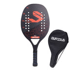 Full Carbon 3K Fiber Beach Tennis Racket Rough Surface Professional Racquet for Men and Women with Protective Bag Cover