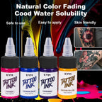 KVM 0.5oz 28 Colors Professional Tattoo Ink for Body Art Natural Plant Micro Pigment Permanent Tattoo Ink for Body Art Paint