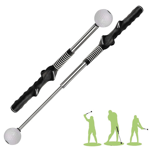 Retractable Golf Swing Training Aid Rhythm Click Sound Golf Grip Trainer Attachment for Indoor Practice Golf Accessories