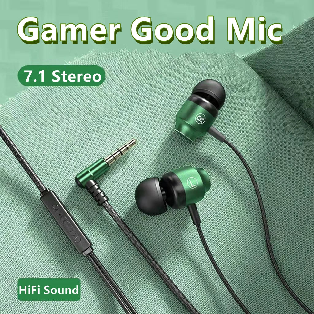 Gamer Wired Headphones Gaming Wired Earphone Metal HiFi Bass Stereo 3.5mm Earphone Earbud For Phone Computer Mic L Jack Magnetic Main image