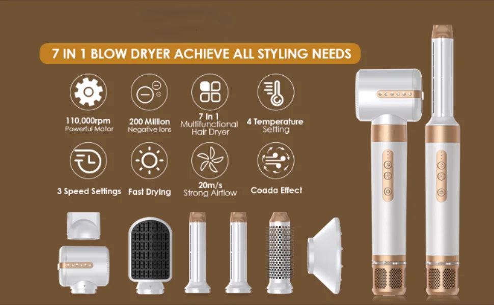 Professional Hand Blow Dryer Travel Home Use Powerful Ionic Barber Salon Equipment Hot Cold Wind Super Black One Step Hair Dryer