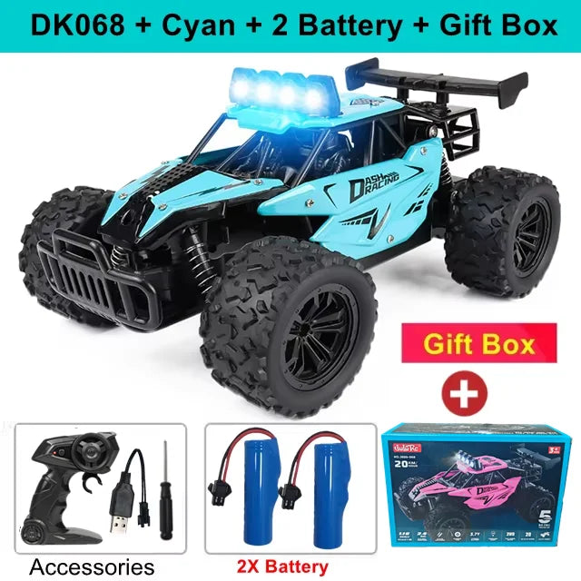Oike RC Car 1:16 Model With LED Lights Radio Off-road Remote Control Climbing Vehicle Outdoor Cars Drift Race Toys Boys Gifts