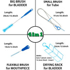 4 in 1 Hydration Water Bladder Cleaning Kit Multifunctional Tube Brush Drying Rack Portable Cleaner Tool for Camp Hike Water Bag