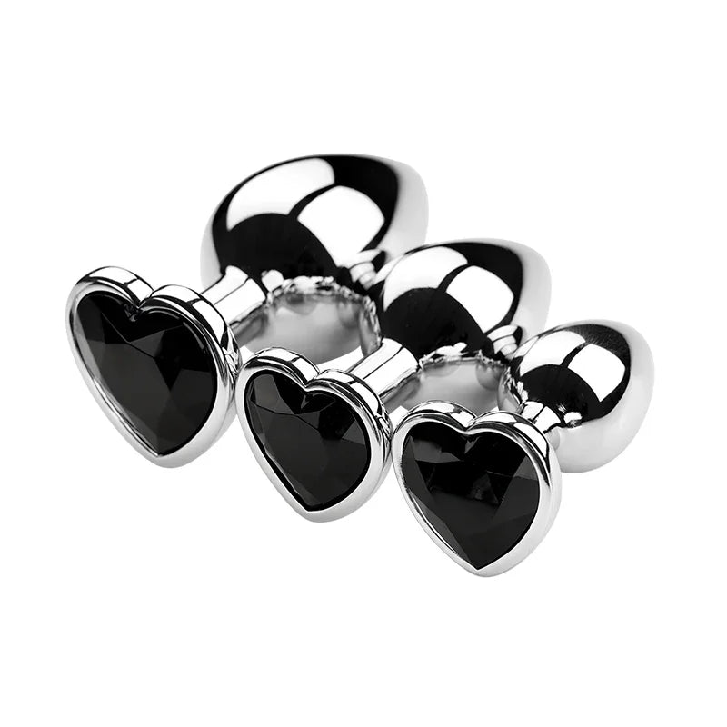 Metal Anal Plug for Women Men Couples Butt Plug Butt Toy Adult Game Masturbator Anal S/M/L Diamond Sex Toy for Adult Products