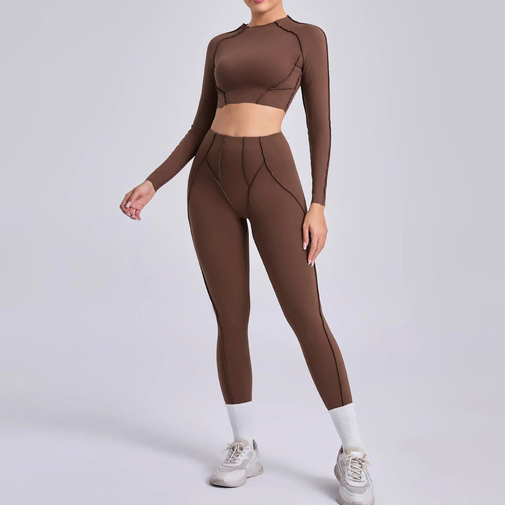 Seamless Yoga Sets Sports Fitness High Waist Hip-lifting Shapeing Trousers Backless Bra Suit Workout Gym Leggings Sets for Women