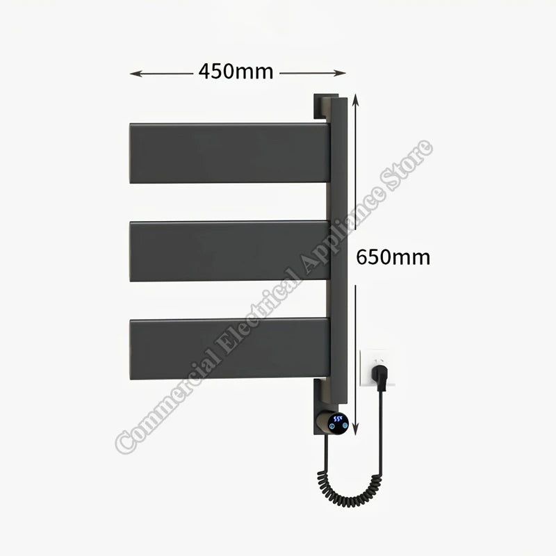 Heated Towel Rack Smart Electric Stainless Steel Temperature Control Bathroom Electric Heated Towel Rail