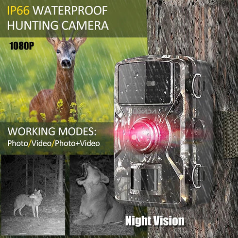 16MP 1080P Wildlife Hunting Trail and Game Camera Motion Activated Security Camera IP66 Waterproof Outdoor Infrared Night Vision