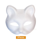 Cross-border Hot-selling New Gray-haired Dumb White Cat Set Plush Sticky PVC Hand-painted DIY Mask