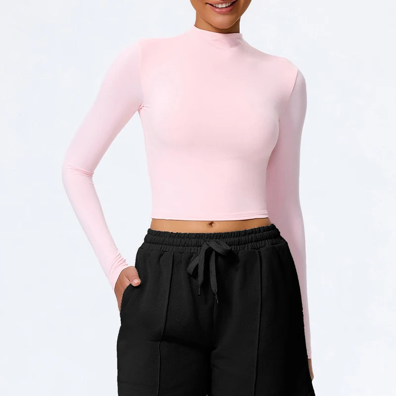 Hearuisavy Summer Women's Fitness Long Sleeved Shirt Lightweight Gym Workout Top Breathable Quick Drying Yoga Clothing Sportwear