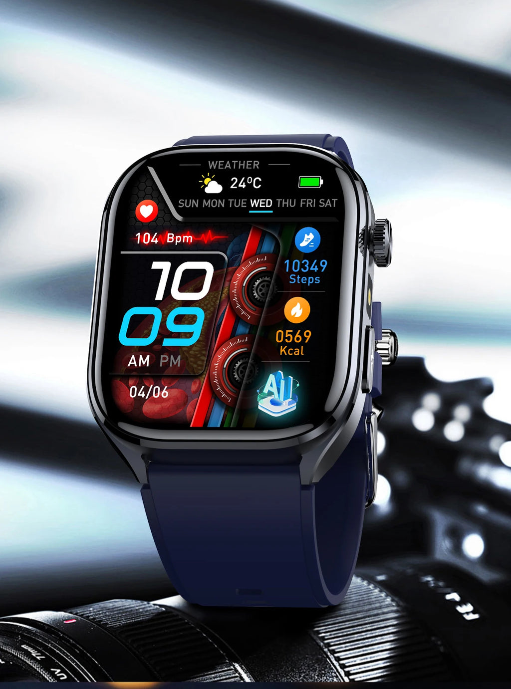 New Health Watch Uric Acid Blood Pressure Blood oxygen Body Analysis Body Fat SmartWatch ECG+PPG Bluetooth call Clock Women Men