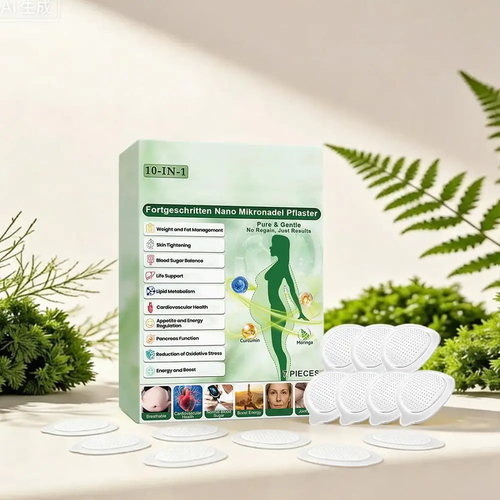 2026 Newest Nano Microneedle Firming Sticker - Moringa & Curcumin Extract, Skin Tightening, Fat Management For Women Men