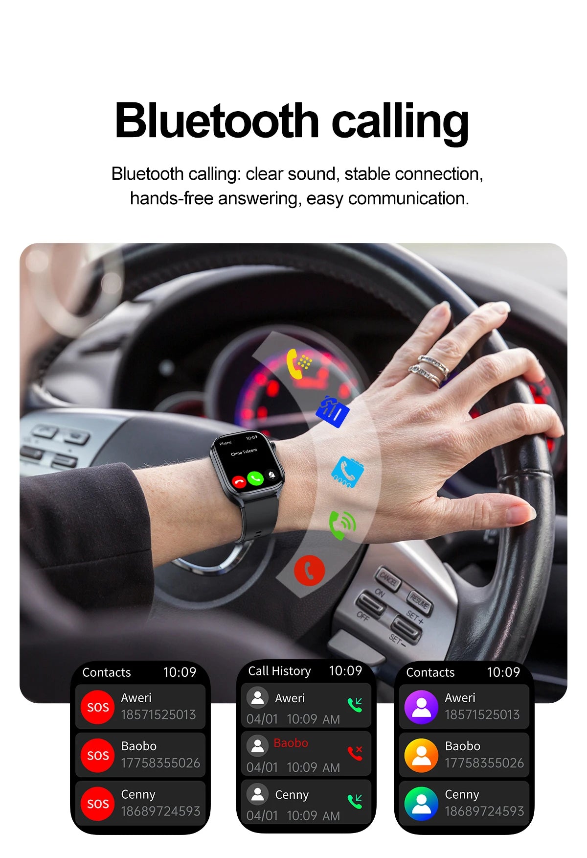 New Health Watch Uric Acid Blood Pressure Blood oxygen Body Analysis Body Fat SmartWatch ECG+PPG Bluetooth call Clock Women Men