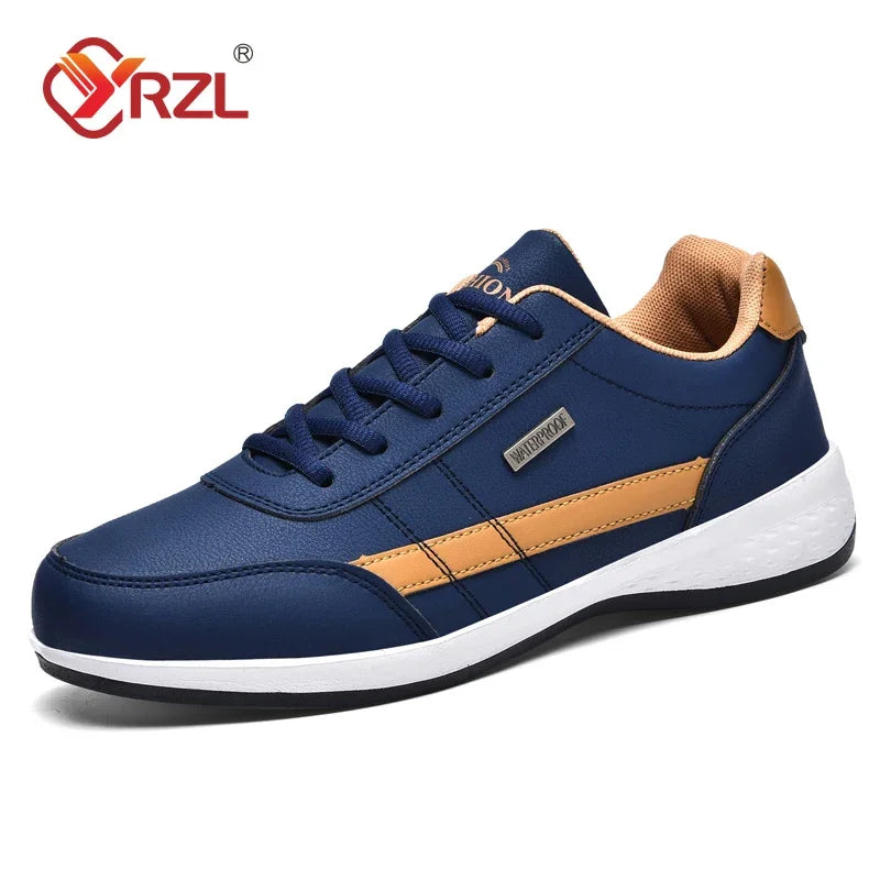 YRZL Men Shoes Spring Autumn Waterproof Walking Sneakers Leisure Male Leather Sports Shoes Non-Slip Footwear Tennis for Men Main image
