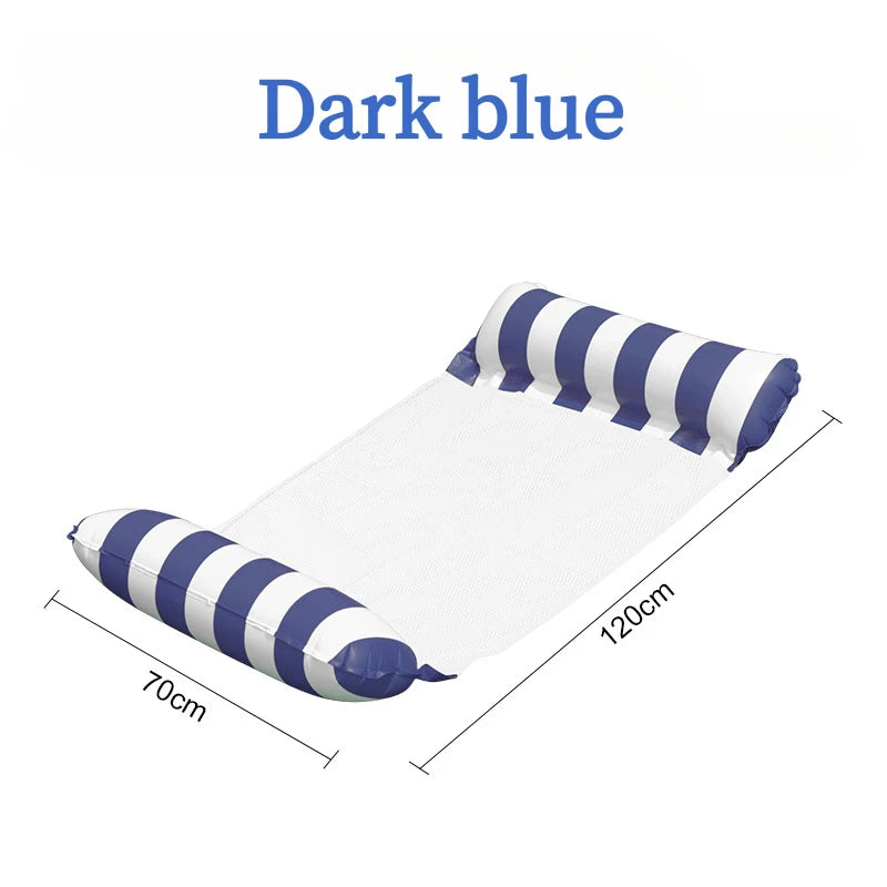 Summer Swim Inflatable Floating Water Mattresses Hammock Stripe Lounge Chairs Pool Water Sports Toys Floating Mat Pool Toys Kids