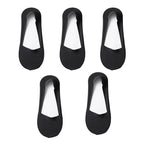 5Pairs Women Socks Breathable Invisible Silicone Non-slip Solid Color Boat Sock Comfortable High Quality No-Show Sox Ultra-thin