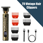 New！T9 Electric Hair Trimmer/Accessories | USB Professional Shaver | 0mm Bald Fade Cutting Machine Portable for Men Home Haircut
