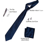 HUISHI Classic Black Bowtie Bow Ties For Mens Butterfly Bowknot Pocket Square Cufflinks Suit Set Bussiness Accessories Gift Box