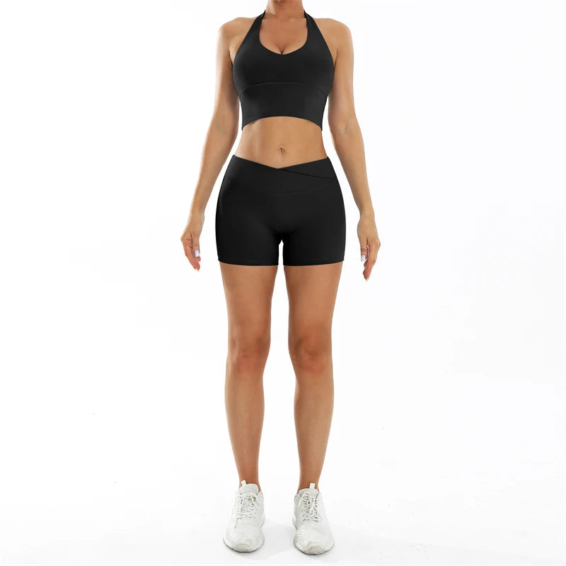 Scrunch Sports Suit Women's Yoga Set Gym Wear Sexy Sports Bras and Flared Leggings Sets Fitness Outfits Female Workout Clothes