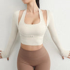 Cloud Rise Women Yoga Shirts Sports Workout T-Shirt Sexy Girl Long Sleeve Blouse Gym Fitness Crop Top Autumn Winter Sportswear