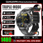 2026 New TANK Ultra 1400mAh Battery Military Smart Watch 10ATM Waterproof Heart Rate Tactical LED Flashlight Men Sports Bracelet