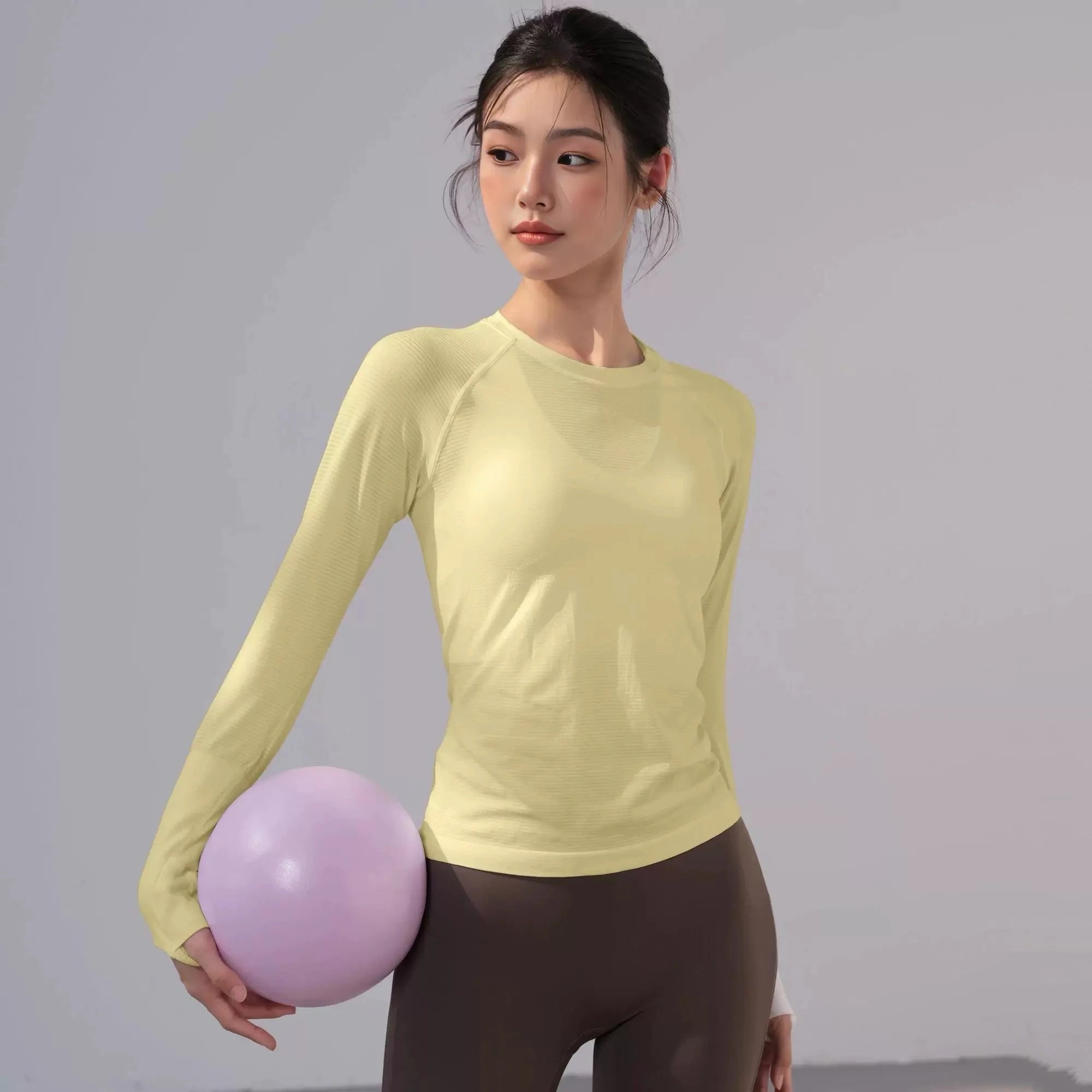 Women's Outdoor Sports Shirt Yoga Wear Fitness T-Shirt Running Workout Top Female Long Sleeves Sportswear Exercise Gym Clothing