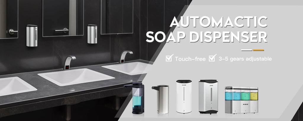 AIKE Automatic Hands Dryer with Drip Tray Wall Mounted High Speed Drying Machine 10-15s Quick Dry Hands Model AK2632 1400-1650W