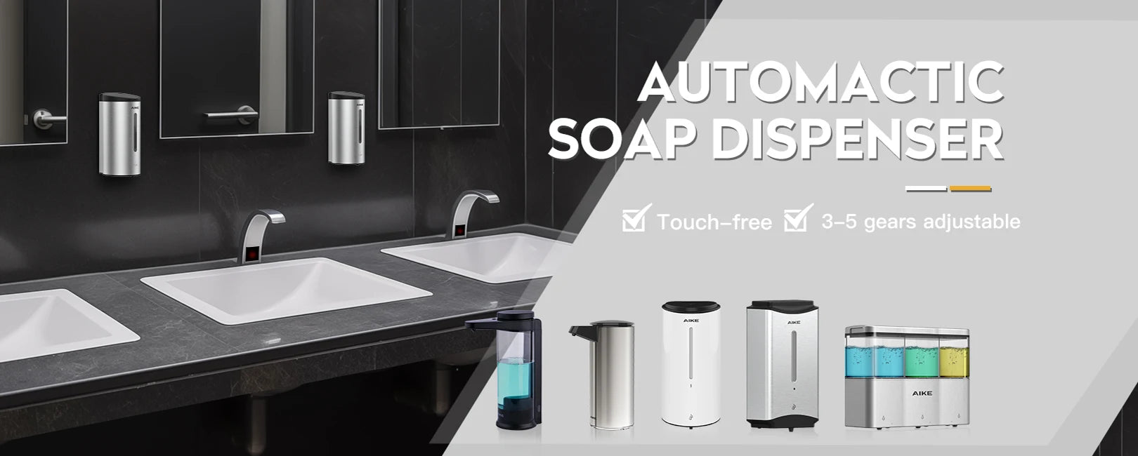 AIKE Automatic Hands Dryer with Drip Tray Wall Mounted High Speed Drying Machine 10-15s Quick Dry Hands Model AK2632 1400-1650W