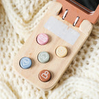 Baby Wooden Bear Phone Teether Toy Telephone Sleeping Pacifier Teething Flip Simulation Phone Toys Early Educational Toy Gifts