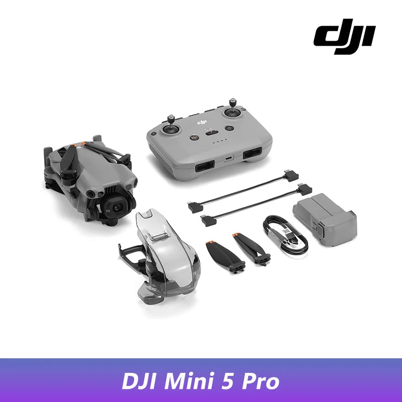 DJI Mini 5 Pro Ultra-Light & Foldable Drone with Camera 1-Inch CMOS Omnidirectional Obstacle Sensing ActiveTrack 360° 225° Gimbal Rotation 20km Transmission 4K Drone for Beginners C0