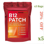 Daily B12 Patch Transdermal Self-Adhesive Natural Blend 30 Count for 1 Month Supply of Vitamin B12 Patches