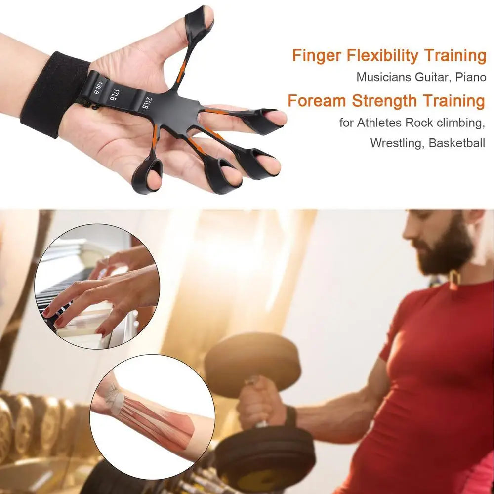Hand Grip Strengthener Physical Tools Guitar Finger Trainer Training and Exercise Gym 6th Level Resistance Gripster Expander